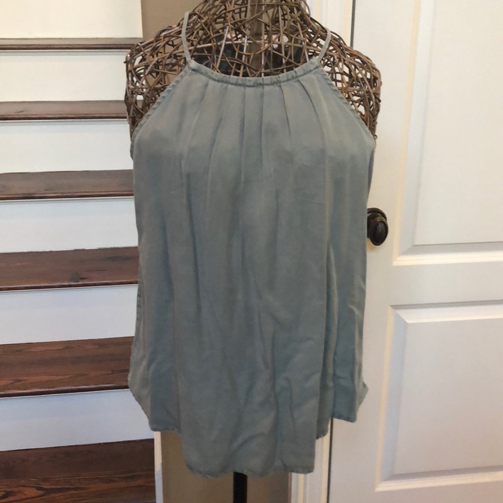 Distressed green shirt